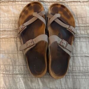 Classic Taupe Birkenstock Slide Sandals
